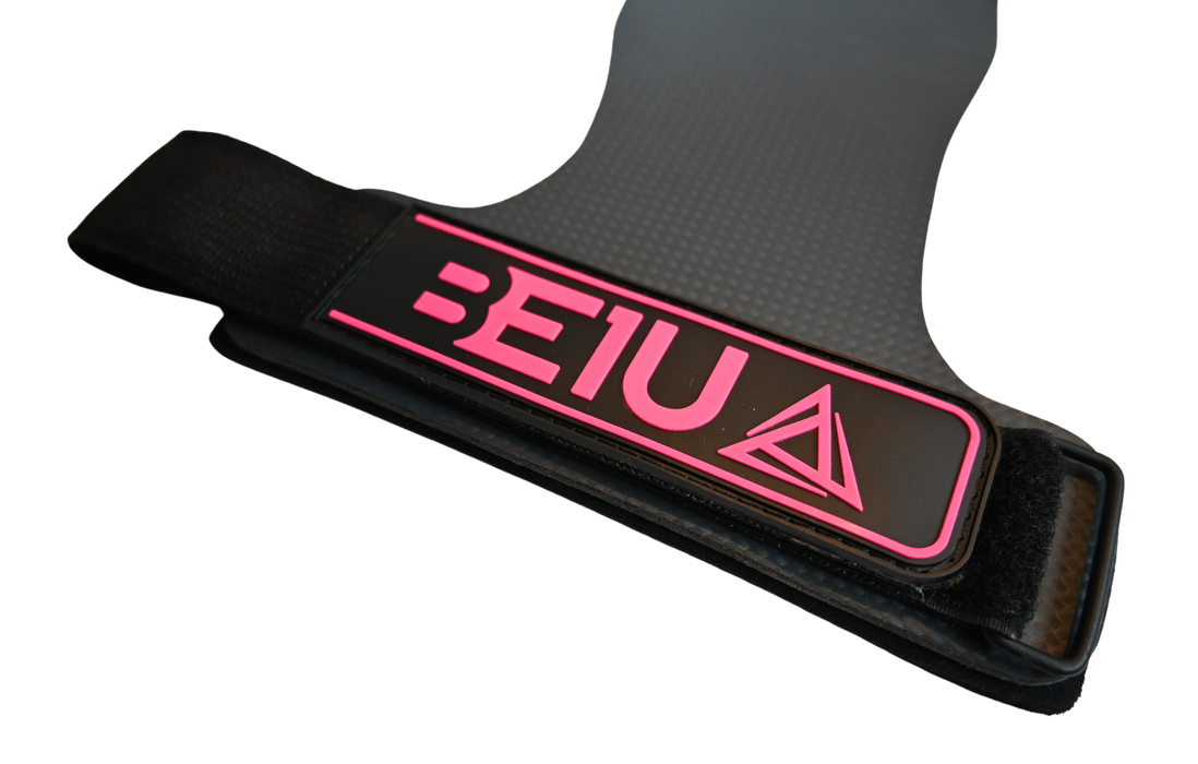 Black and pink BE1U hand grip single strap view