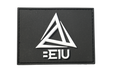 BE1U PVC 3D velcro patch in black and white top view