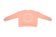Peche sweatshirt rear view with large white BE1U logo