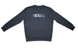 Black sweatshirt front view with white BE1U chest text and colour logo