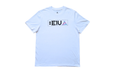 White T-shirt front view with BE1U chest text and logo