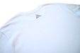 White T-shirt rear view with BE1U logo