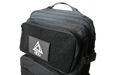 BE1U black backpack with velcro patch pocket view