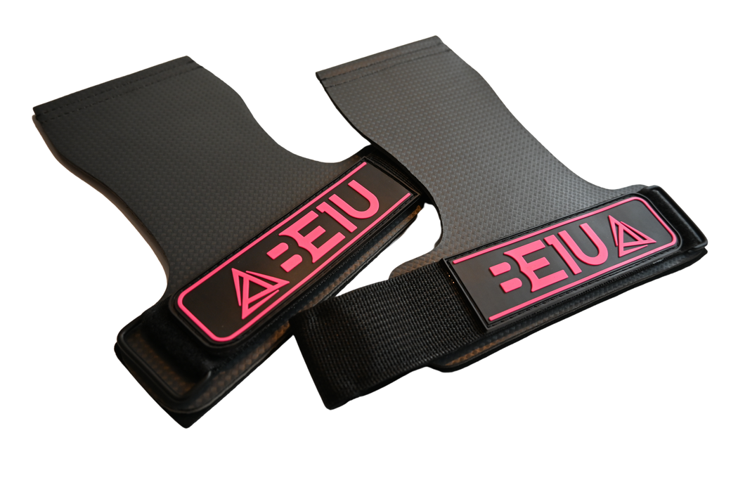 Black and pink BE1U hand grips side view