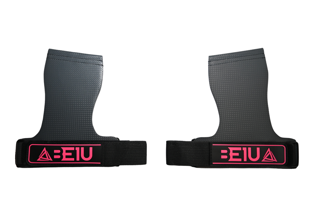 Black and pink BE1U hand grips top view