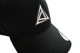BE1U classic cap in black zoomed logo view