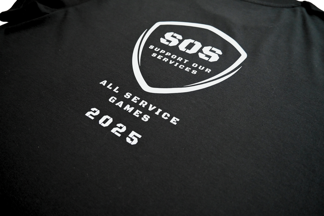 SOS BE1U ASG event tshirt logo